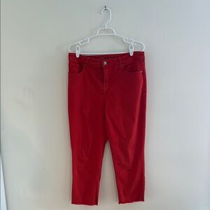 Chico's Red Ankle Cropped Jeans Vibrant Style